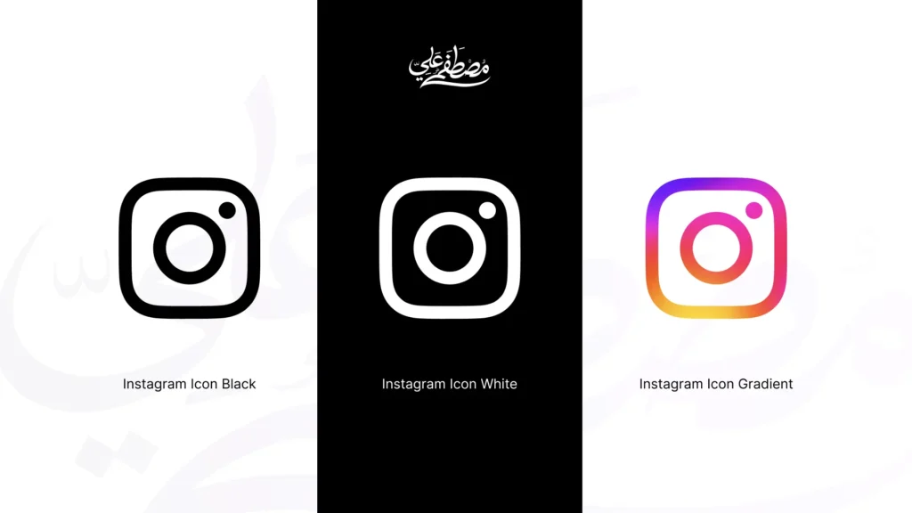 Instagram Icon Black and White and Gradient